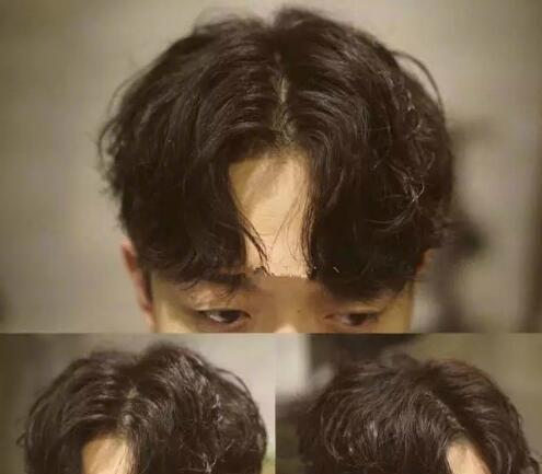 韩国男士偏分,中分纹理烫