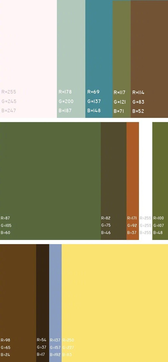 一组好看设计实用的配色,附rgb色值~ 转需