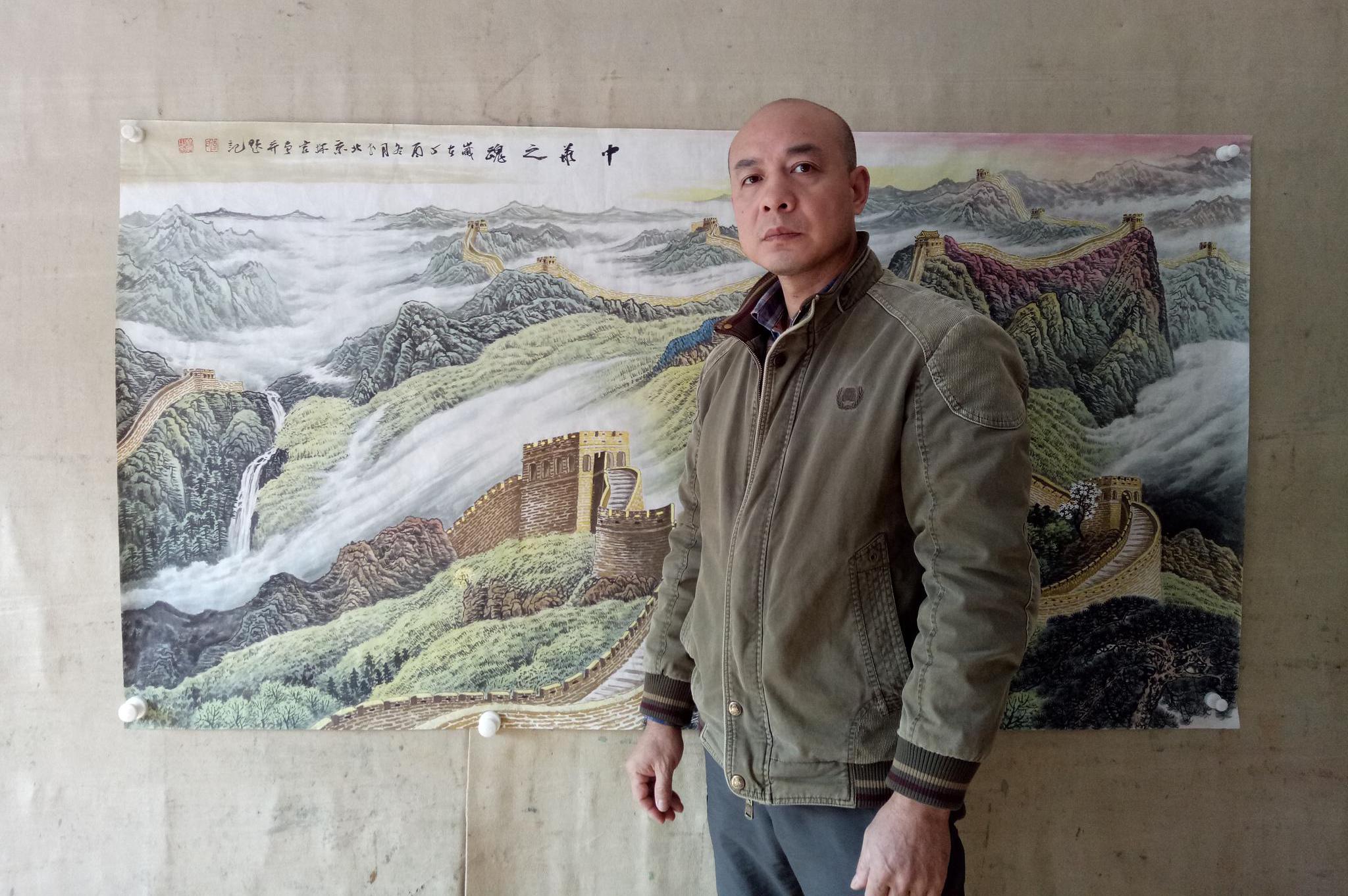 当代名家李林宏国画长城图欣赏