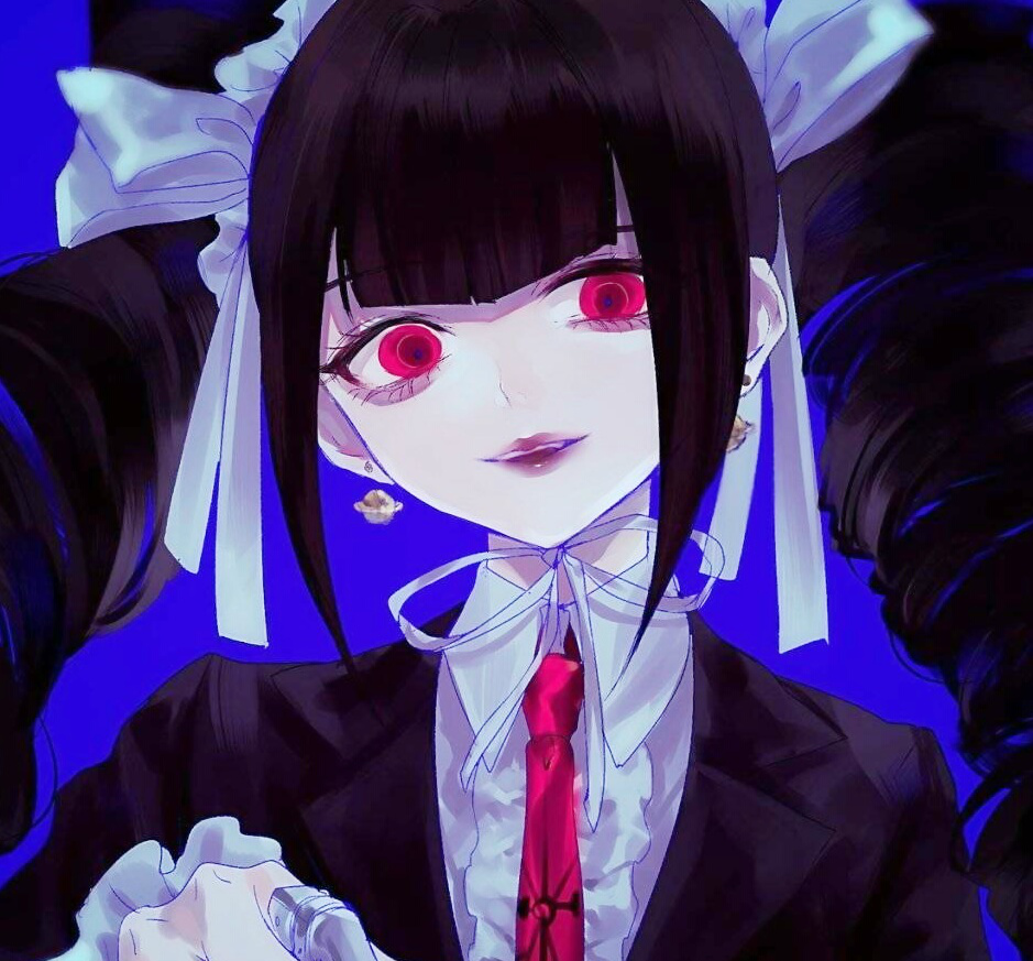 暗黑风格的女生头像,虽然有点可怕,但是仔细看还是蛮可爱的