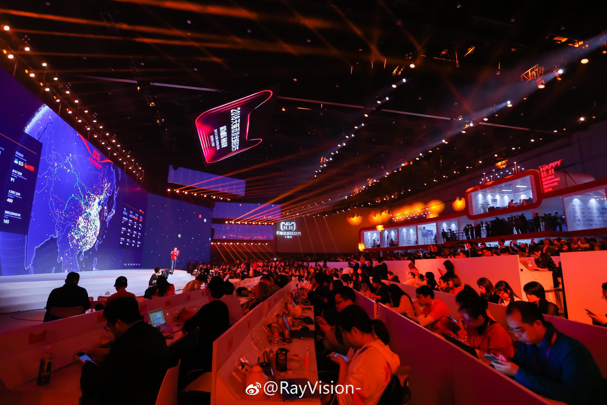 新闻媒体中心2018年11月11日,01:47:26,天猫全球交易额突破一千亿!