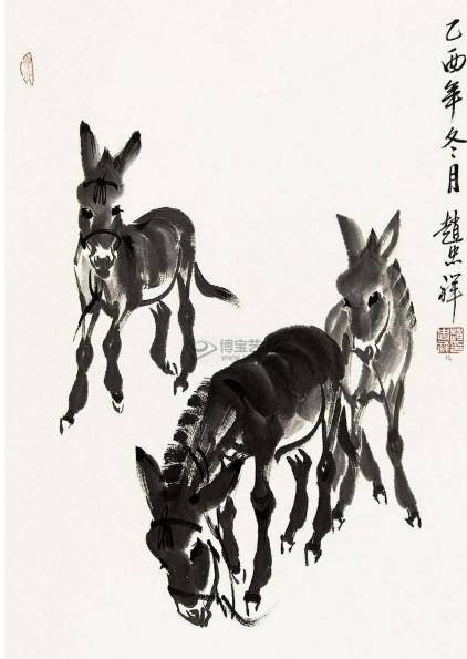赵忠祥画的驴是否达到专业画家的水平?谁来品评一下?