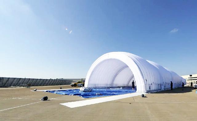 国产新一代充气式机库:几个小时就能修建一座野战机场