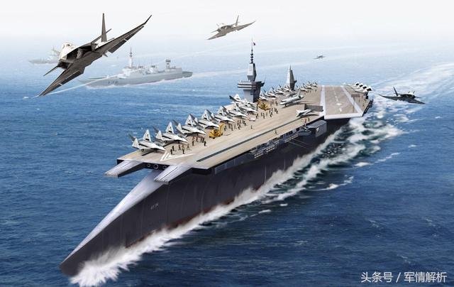 网友设计的中国科幻航母,采用破浪舰艏,速度比摩托车还快!