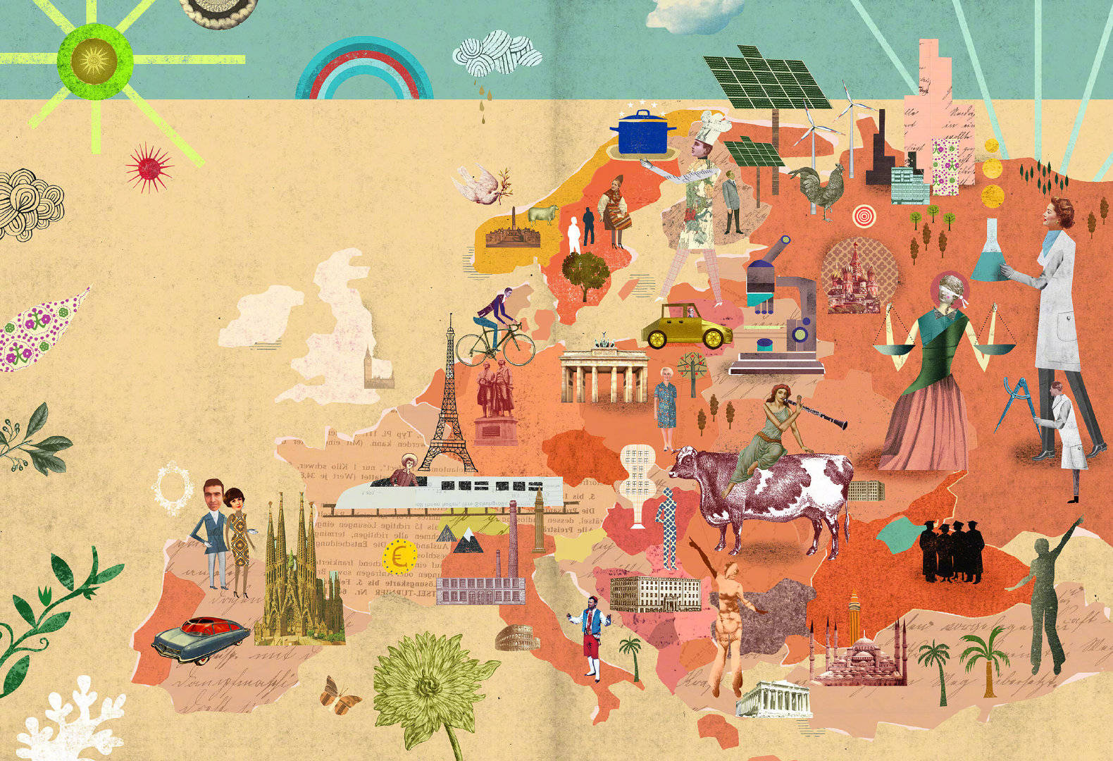 来自英国插画师 martin haake 的手绘地图www.martinhaake.de