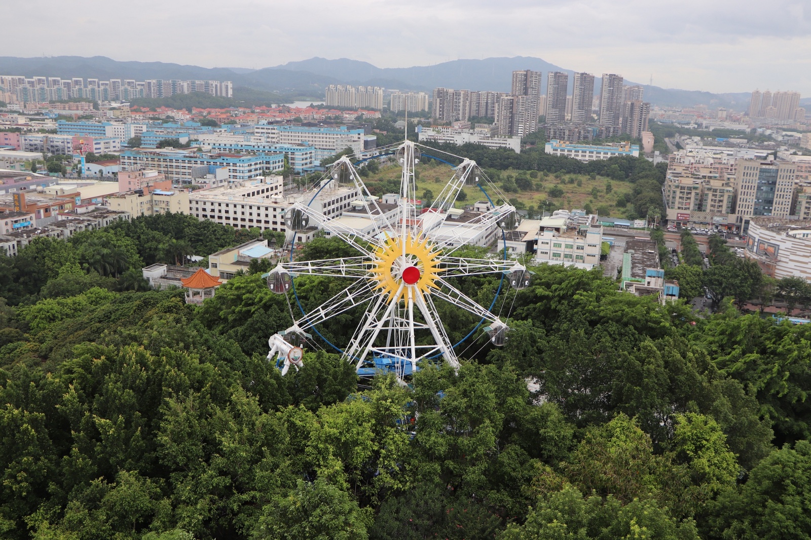 广东东莞:实拍塘厦镇观光公园,站在塔顶,一睹塘厦镇美丽风光!