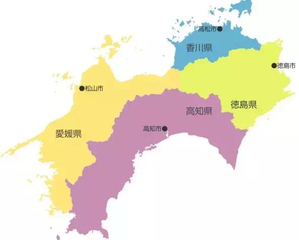 日本四国岛地图图片