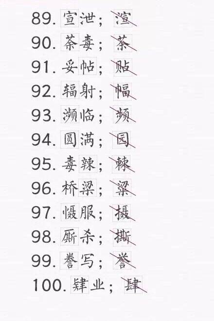 国家语文委总结,常错字大集合