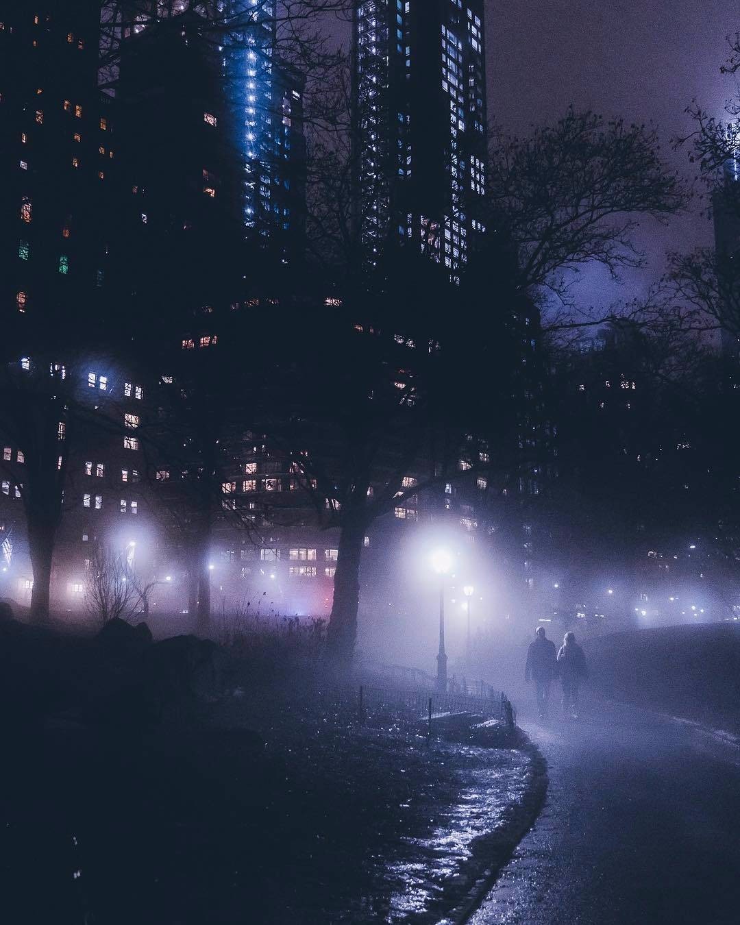 朦胧的城市之夜