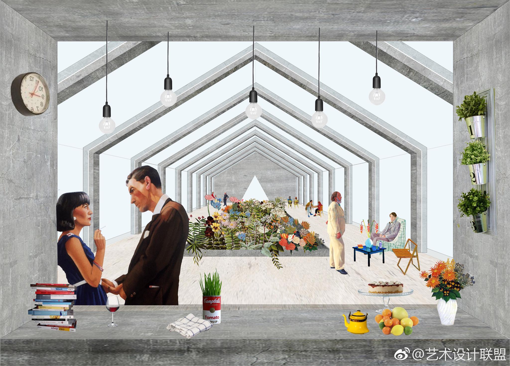 室内拼贴效果图