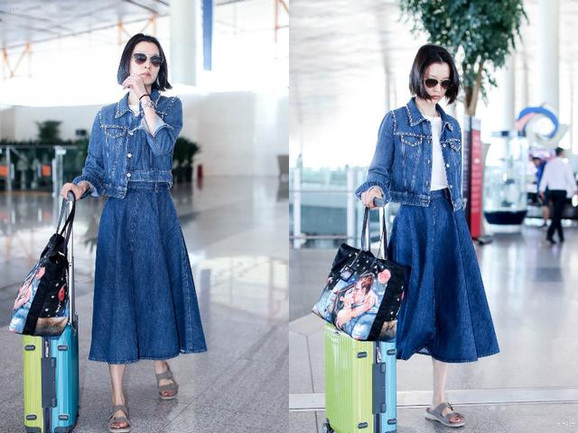 杜鹃果然是时尚圈里清流般的存在最简单的牛仔裙都能穿出高级感