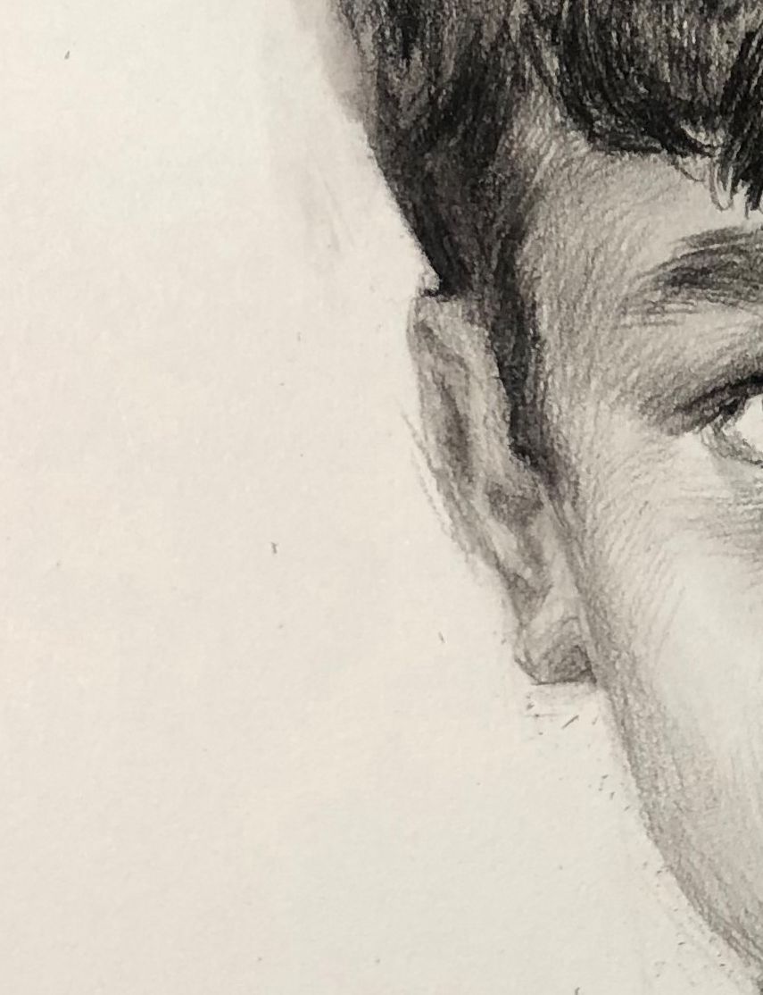 第二四八集男童素描头像范画步骤详细解析部分细节图