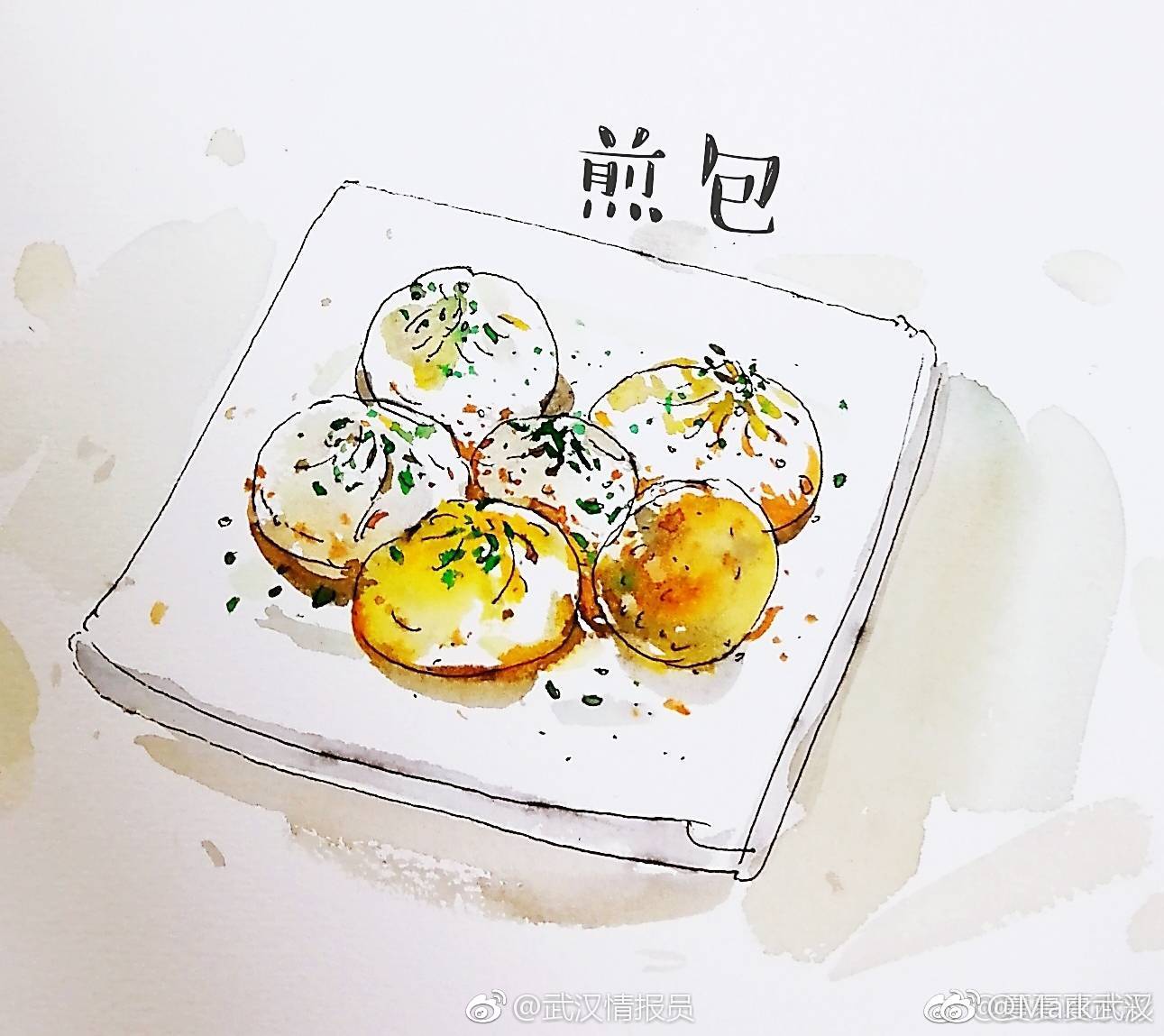 手绘武汉美食,你喜欢哪一样|面窝|夏夏|豆皮_新浪新闻