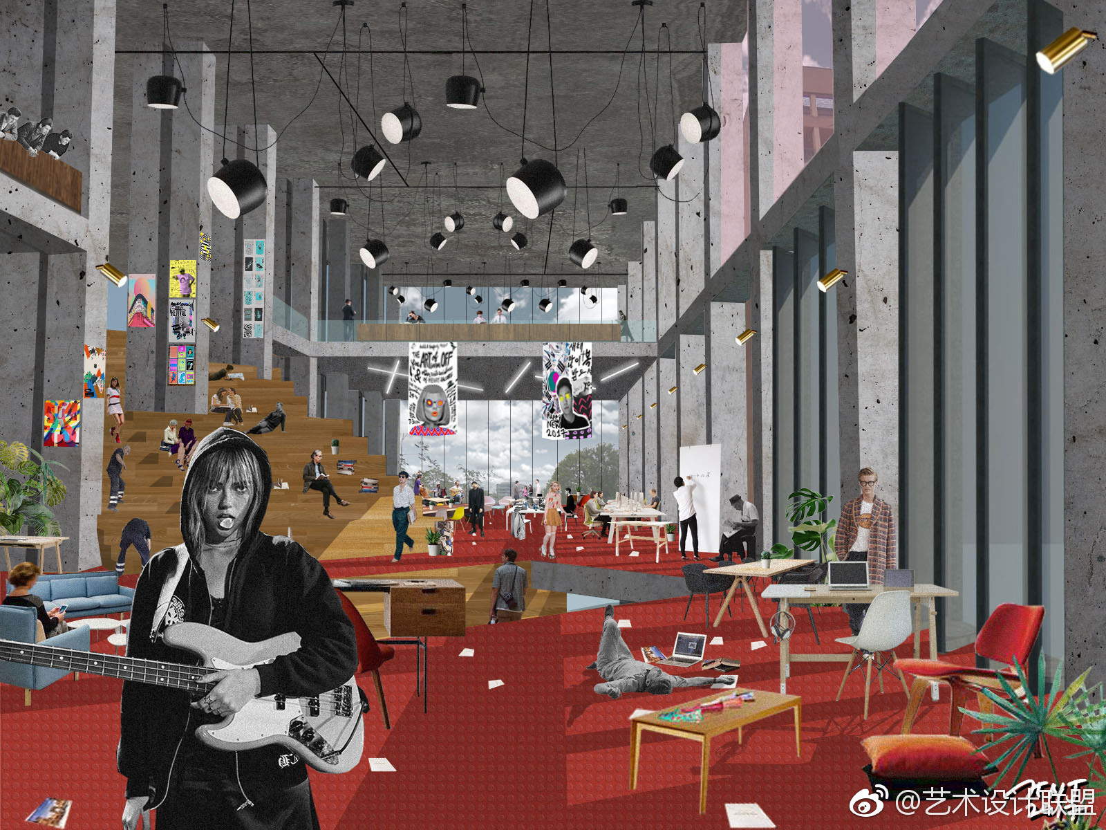 室内拼贴效果图