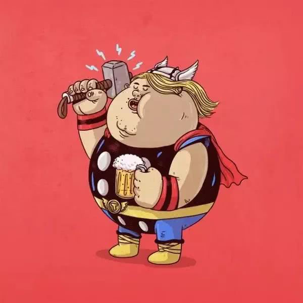 表情包:当超级英雄发福后