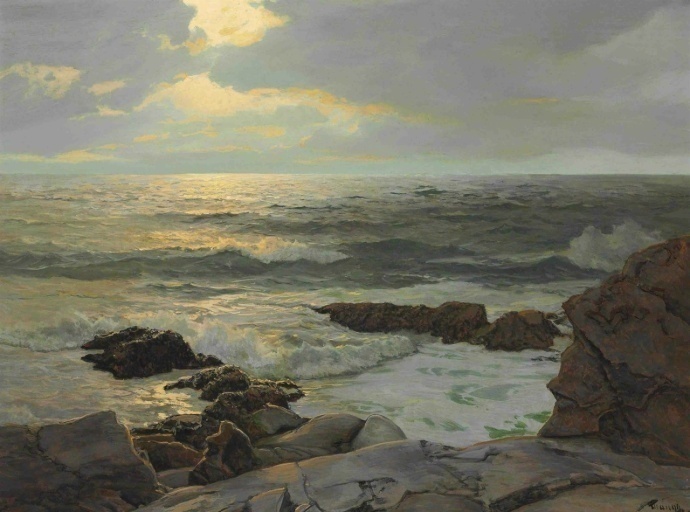 浪花爱上了礁石 | frederick judd waugh