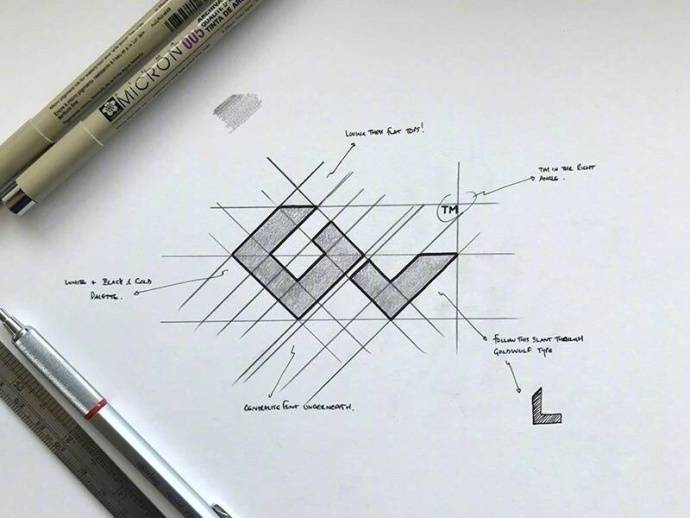 国外设计师的手绘logo草稿|草稿|手绘|设计师_新浪新闻