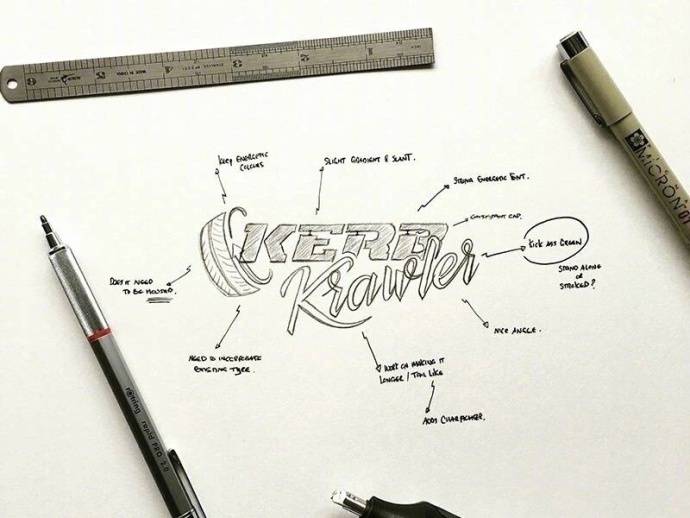 国外设计师的手绘logo草稿