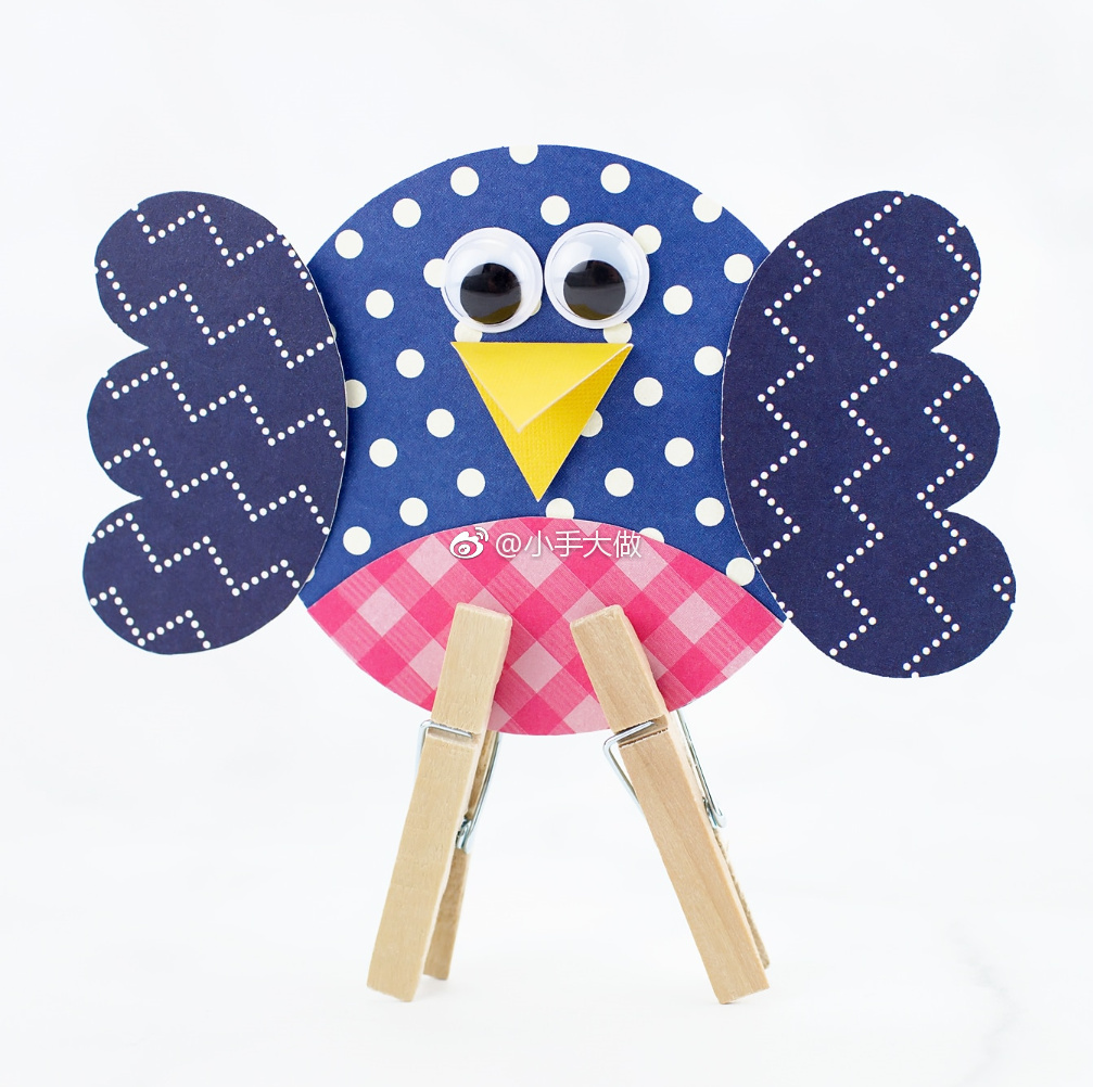 木夹子小鸟bird,穿上各种花纹的卡纸外衣