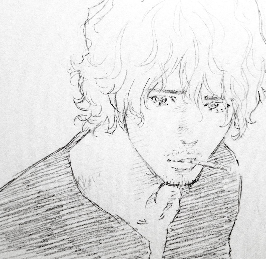 日本画家洼之内英策1966年11月11日一组人物手绘