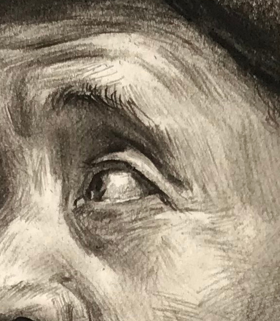 第一八〇集男老年素描头像范画步骤图及部分细节图