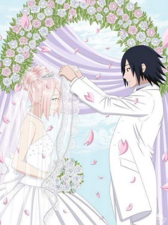 火影忍者佐助和小樱结婚现场甜到发腻香磷心甘情愿做伴娘