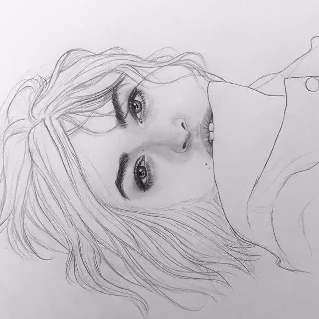 绘画教程14岁女孩画酷酷的素描风格