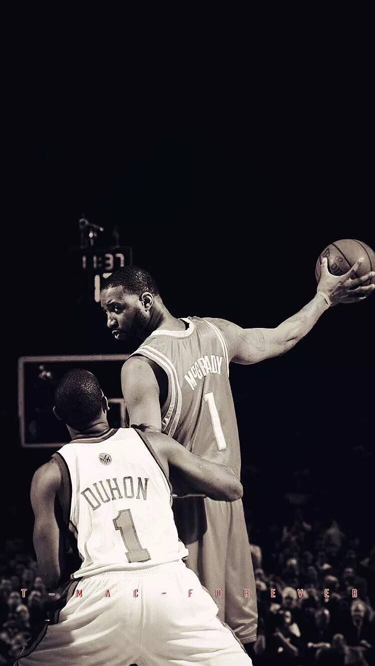 麦迪单手持球黑白照,这个太帅了!