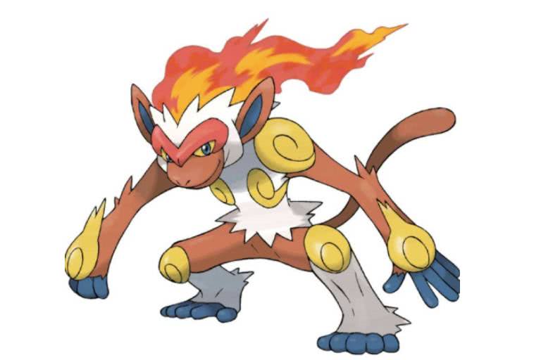 那么这只神奇宝贝一共是由喷火龙,火暴兽,,火焰鸡,烈焰猴,炎武王,妖火