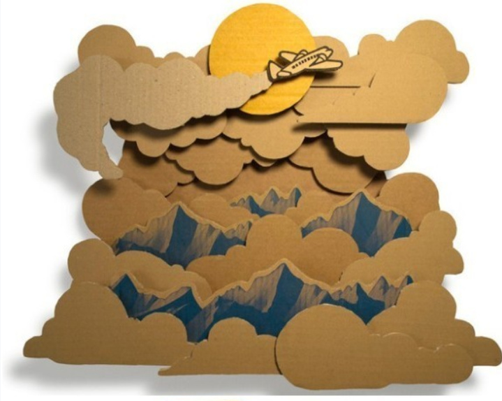 西班牙街头艺术家aleixabellanet使用回收来的硬纸板