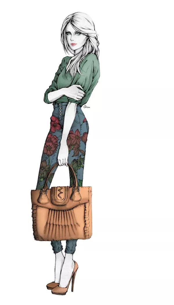 手绘-50个漂亮的时装手绘插画欣赏