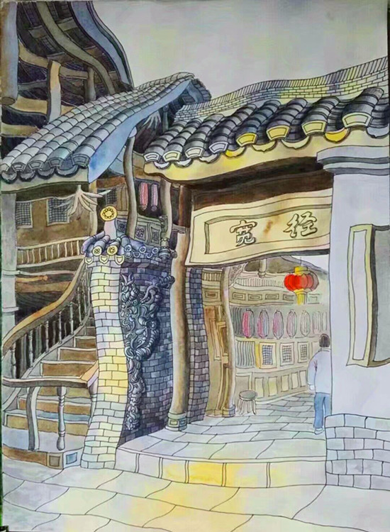 油画大师杜泳樵弟子徐新华画说成都之宽窄巷子