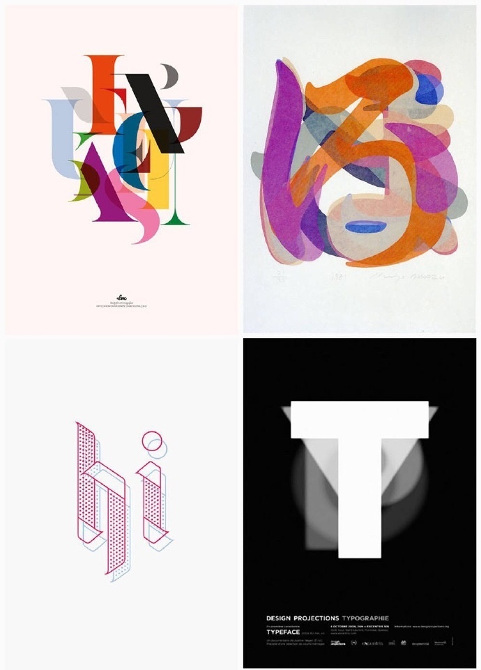 一组巧妙地营造字体叠加海报