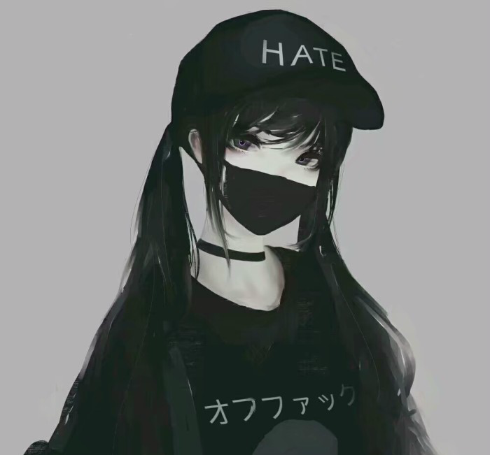 暗黑风格的女生头像,虽然有点可怕,但是仔细看还是蛮可爱的