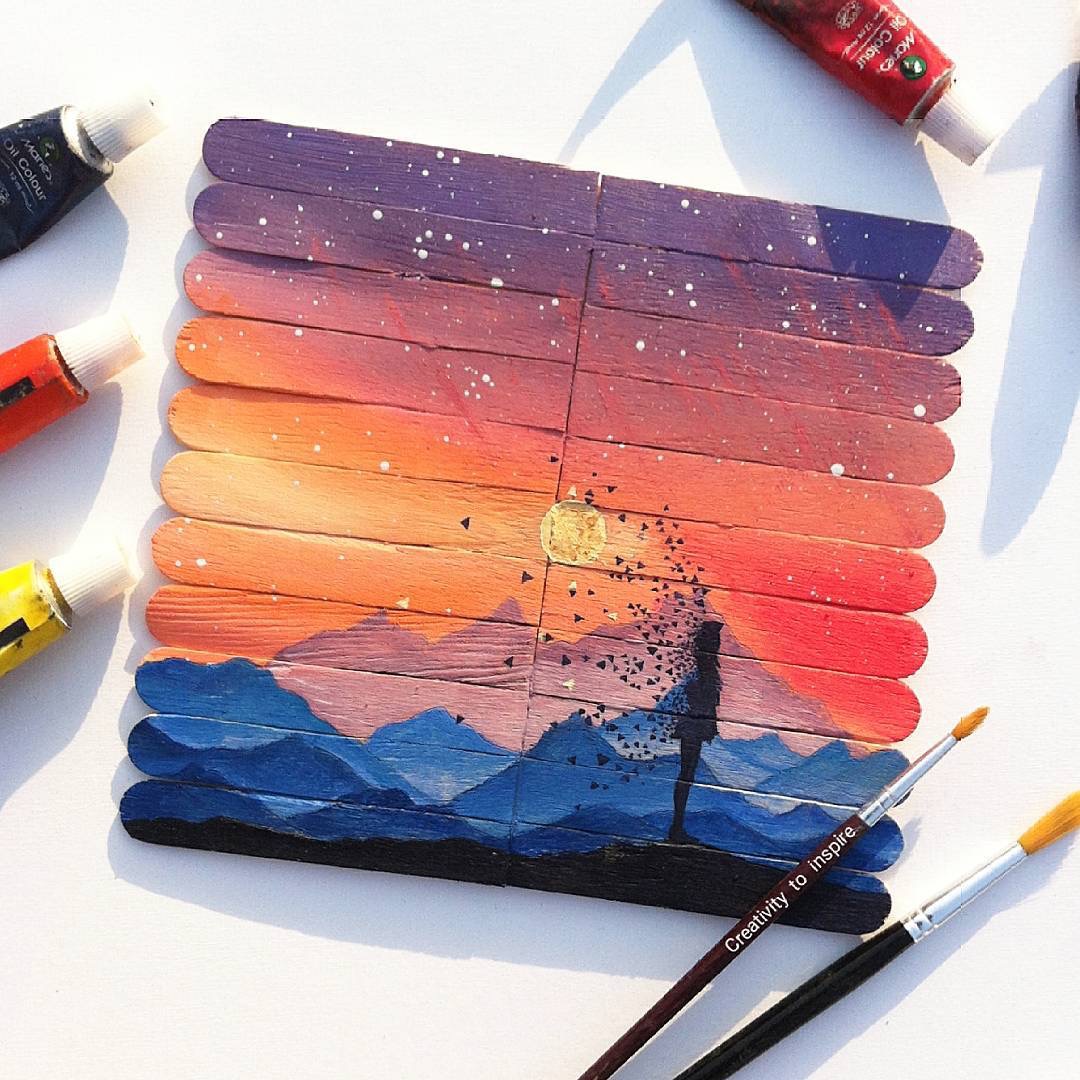 吃完老冰棍,木棒千万不要丢掉,你可以这样画| 艺术家farwa