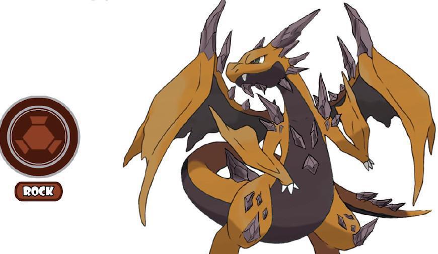 可以清楚的看到原本超级喷火龙x的火焰消失了,翅膀的颜色