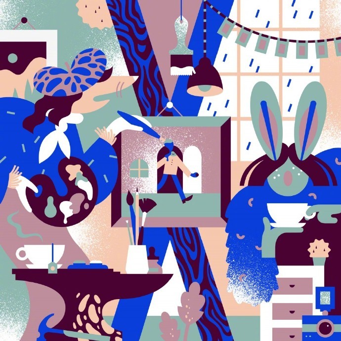 赫尔辛基美女插画师设计师janinerewell的绘画作品