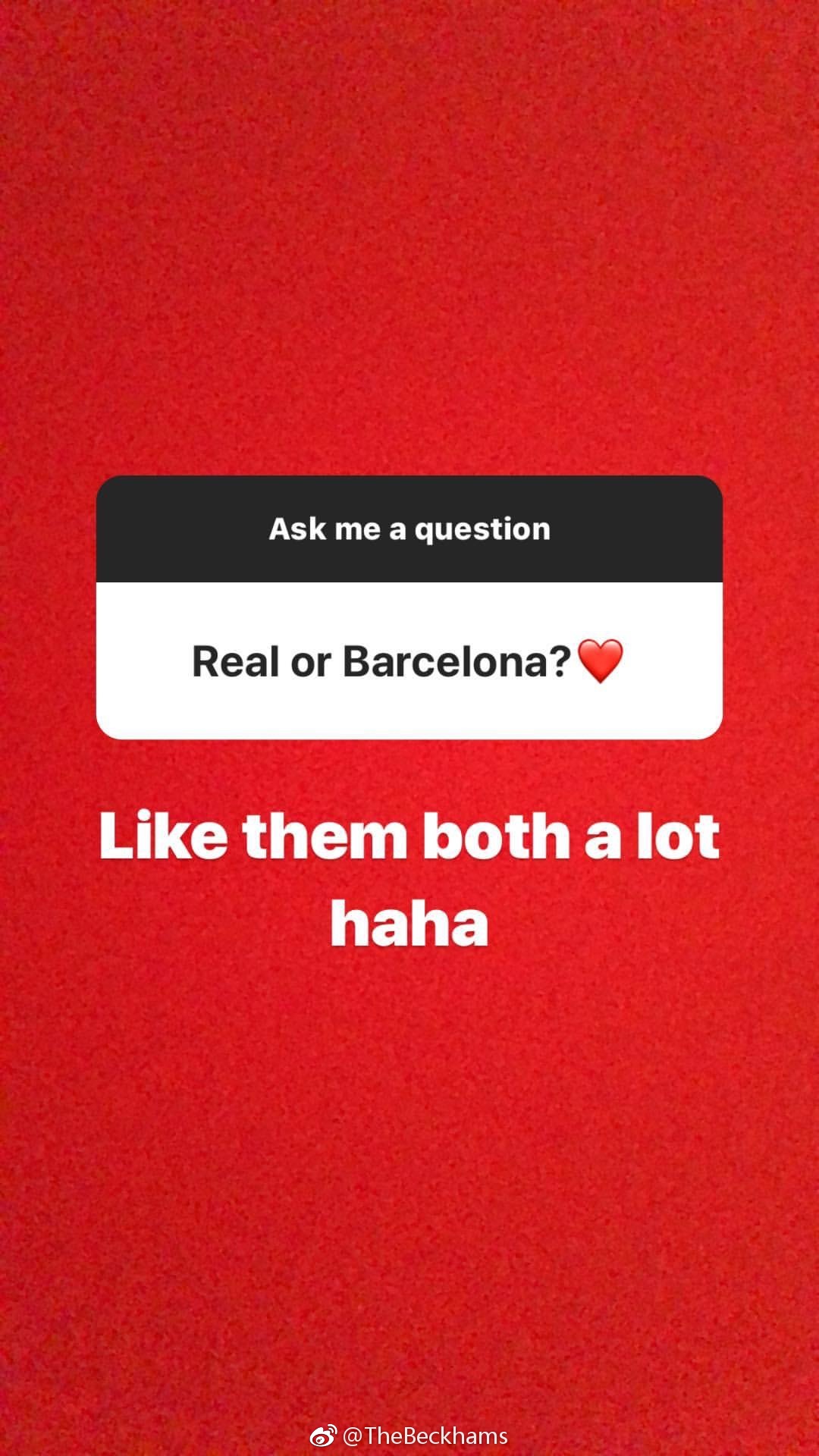 贝克汉姆二儿子罗密欧在ins上回答粉丝提问贝