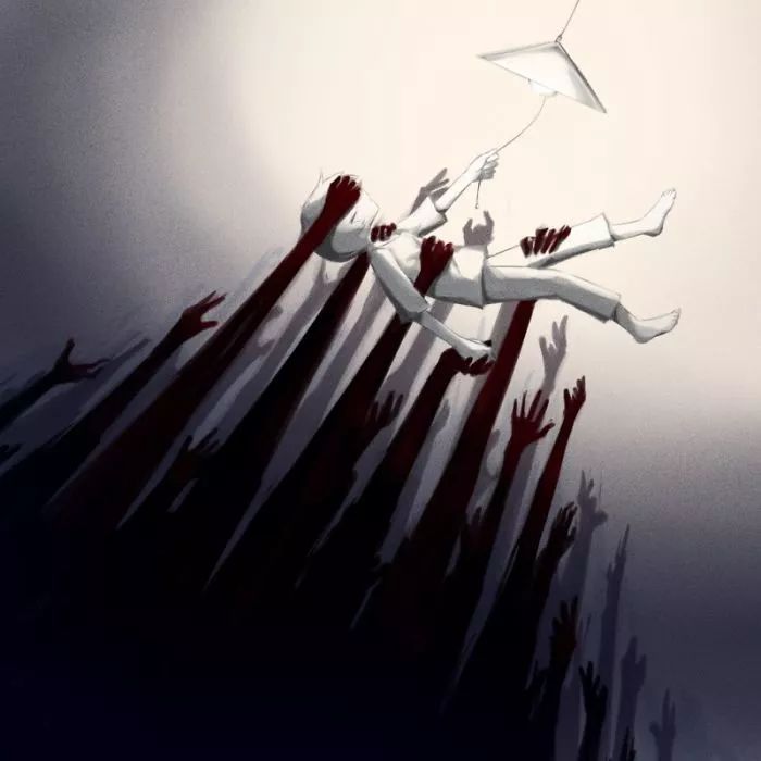 完美解读人性,日本画家笔下让人感到很"丧"的16张插图