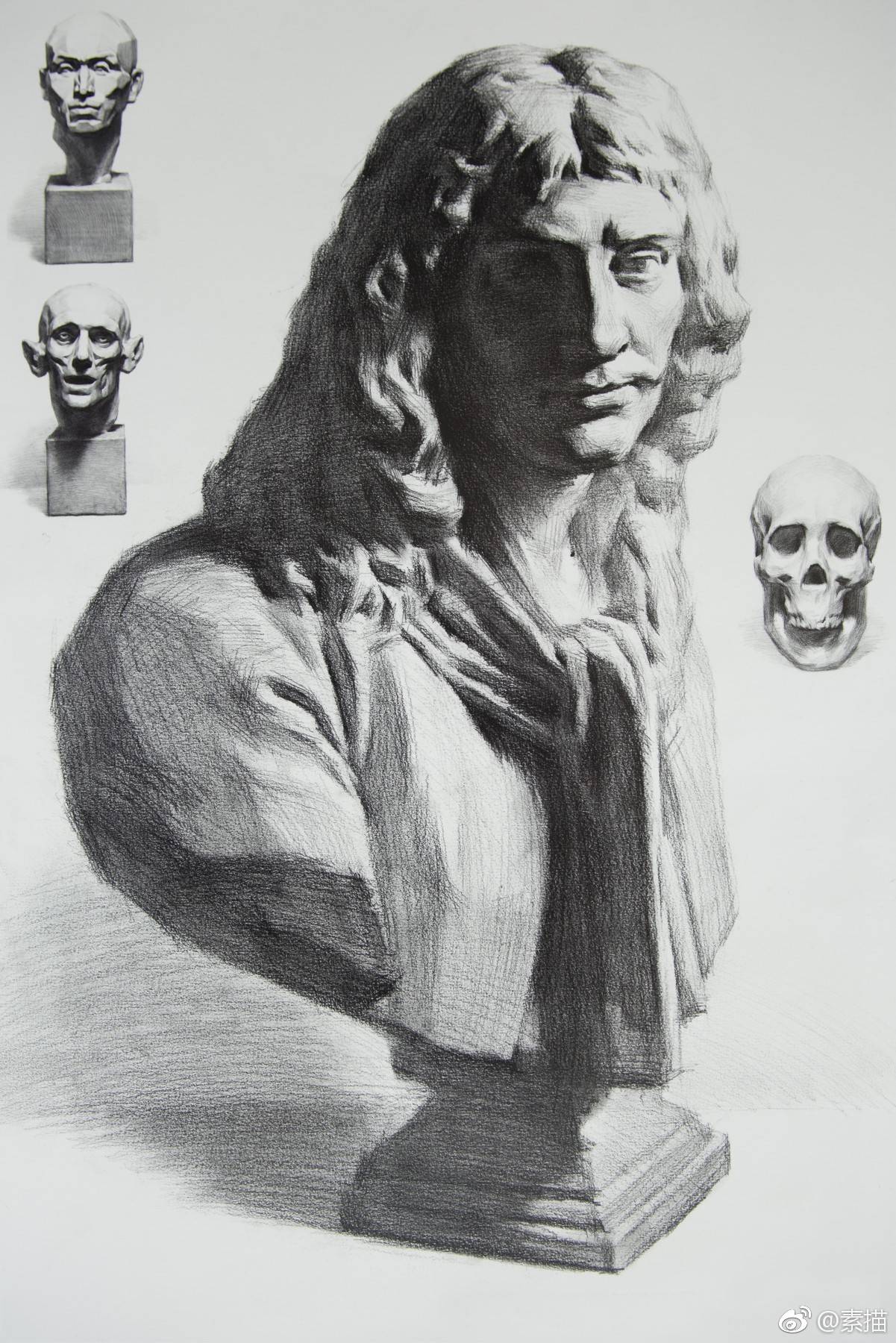 素描石膏像作品欣赏