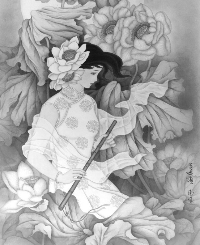 女画家韩德珠工笔画下的美伦美奂的唐代美女图3