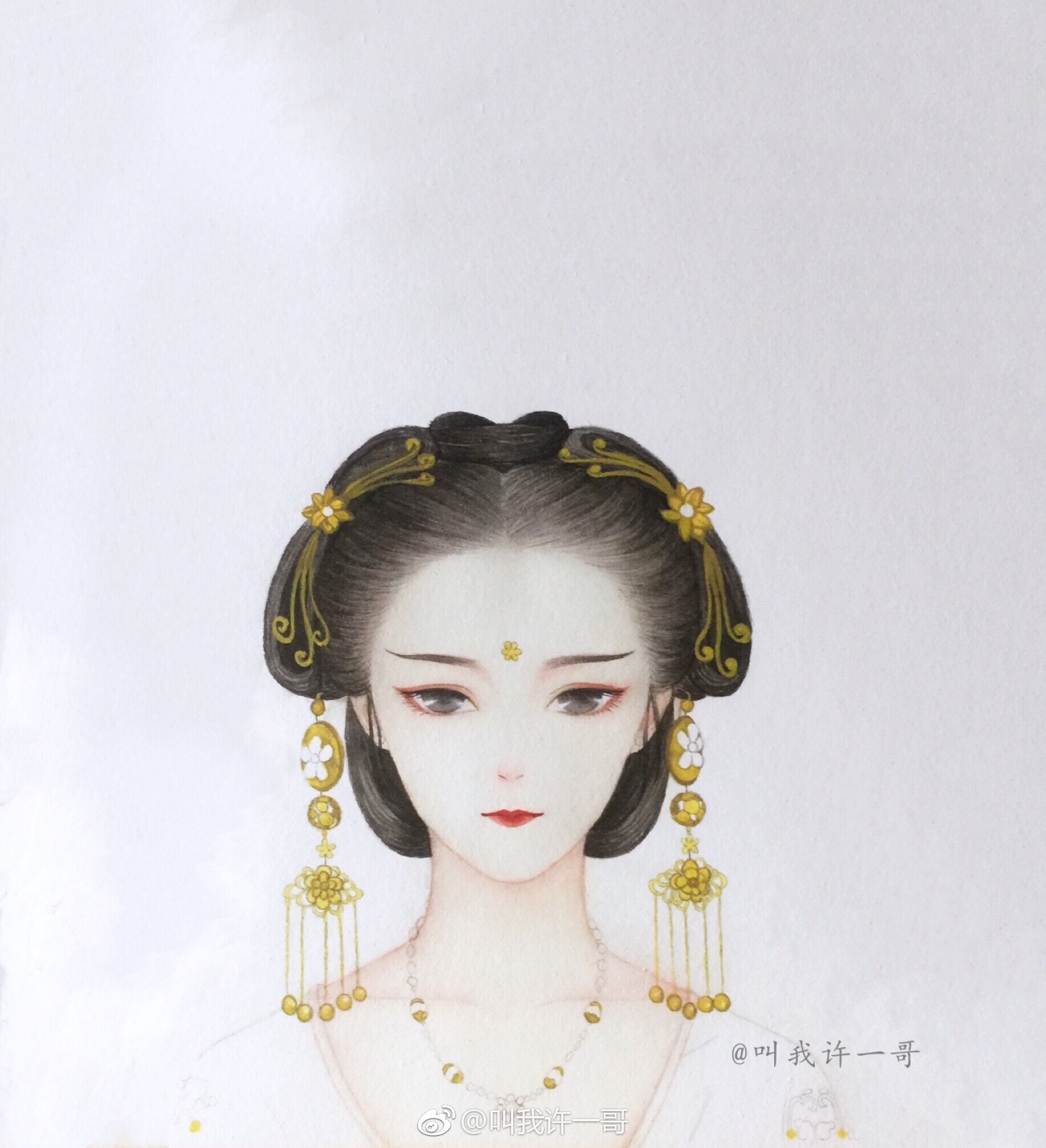 古风人物上色过程作者