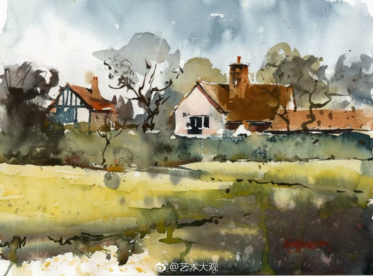 旅行写生英国艺术家keithhornblow风景水彩画作品