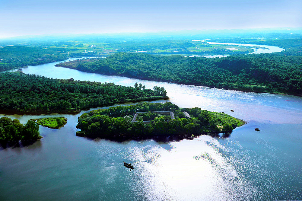 苹洲书院在永州零陵区潇湘二水汇合的苹岛之上