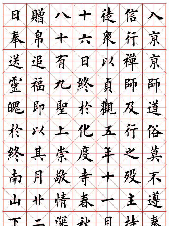 田英章临摹欧阳询楷书 化度寺碑>看看有无差别