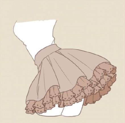 漂漂酿酿的裙摆画法