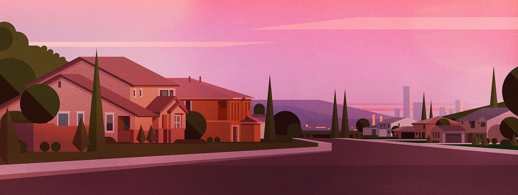 英国插画师jamesgilleard使用ai来勾勒的城市场景