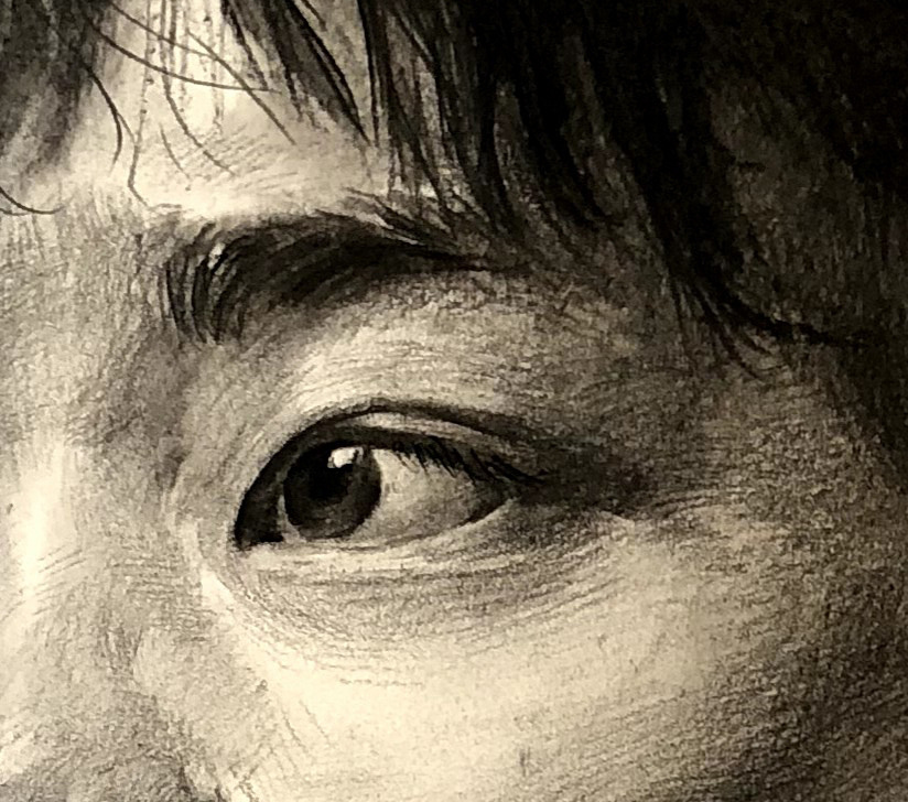 第二三〇集男青年素描头像步骤详细解析范画部分细节图