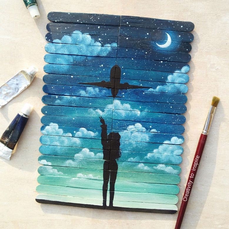 吃完老冰棍木棒千万不要丢掉你可以这样画艺术家farwa