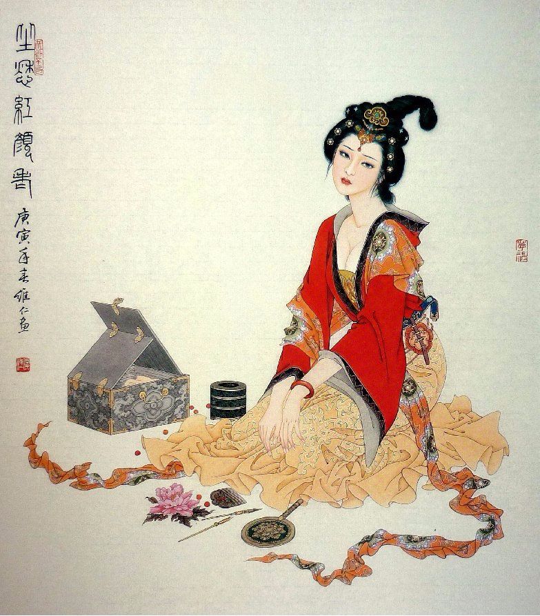 中国美术家协会会员项维仁绝美工笔美人图!